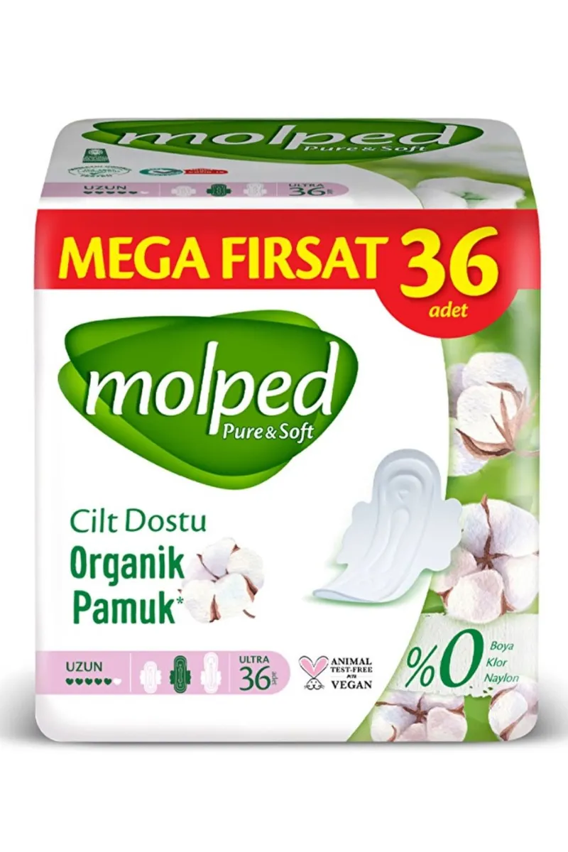 Molped Pure & Soft Mega Uzun Hijyenik Ped 36'lı
