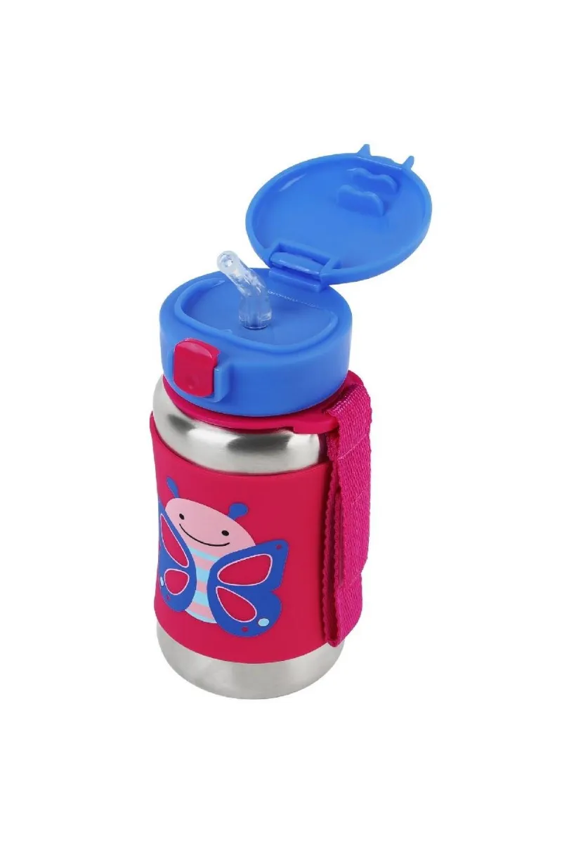 Skip Hop Zoo Pipetli Paslanmaz Çelik Suluk 350 ml Kelebek
