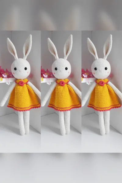 Organik Özel Üretim Kız Örgü Amigurumi Oyuncak Bebek