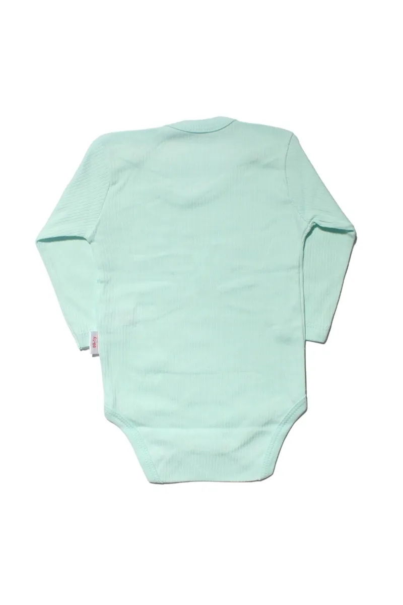 Unisex Raporlu Su Yeşili Uzun Kollu Çıtçıtlı Zıbın