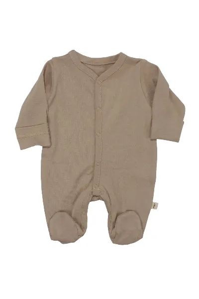 Unisex Bej Tulumlu Battaniyeli 7 Parça Hastane Çıkış Seti