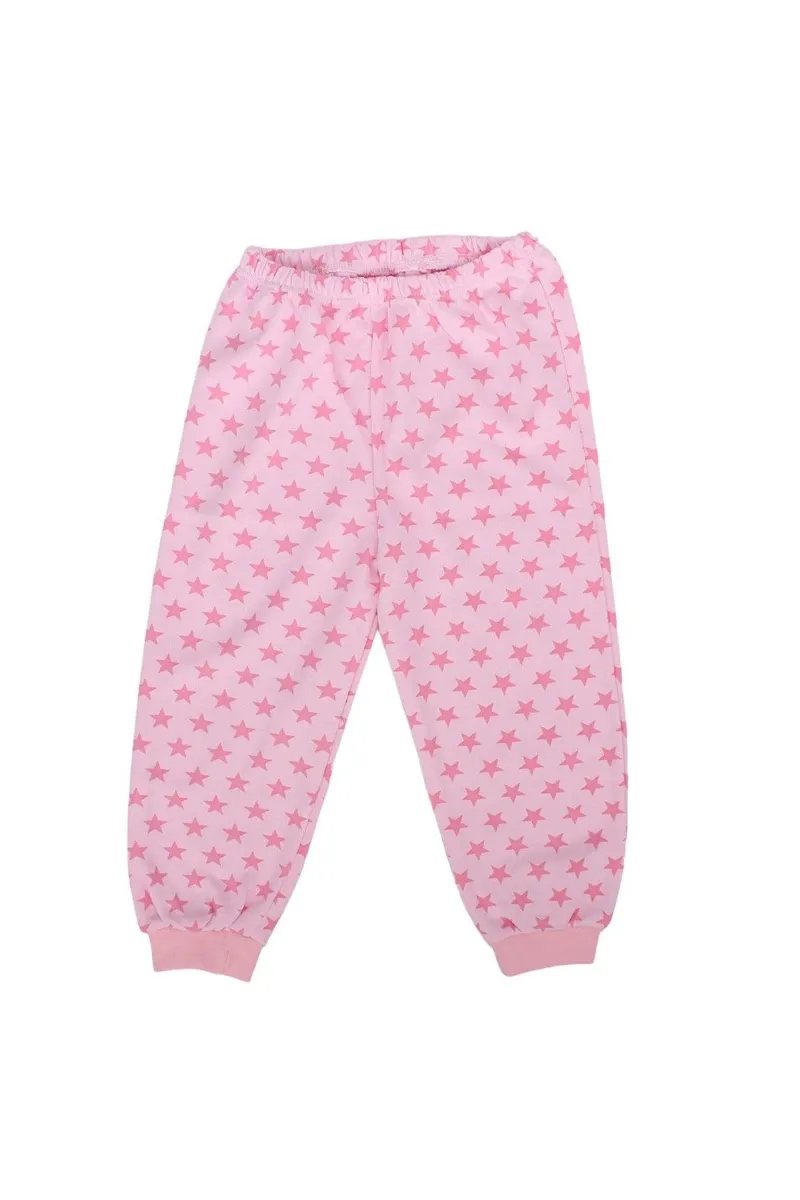 Kız Çocuk Pembe Yıldız Baskılı 2'li Pijama Takımı