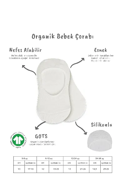 Bistyle 2'Li Penye Babet Silikonlu Basic Çorap 30104 Siyah Ekru