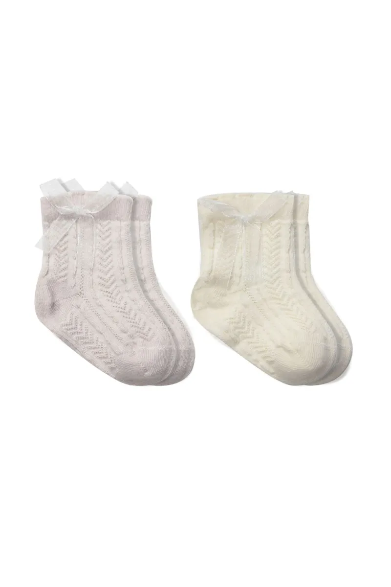 Bistyle Fiyonklu Penye Soket Çorap 2li 10149 Taş