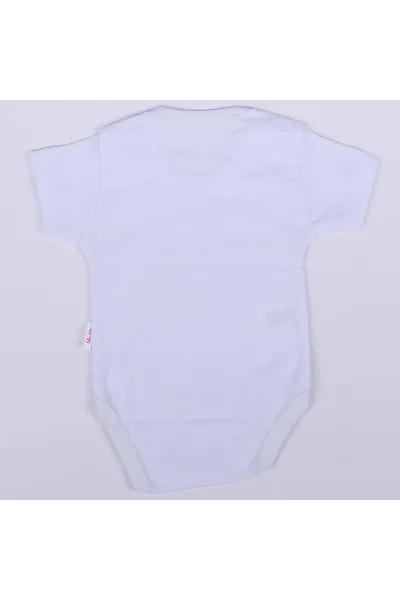 Unisex Beyaz Kısa Kollu Body Zıbın