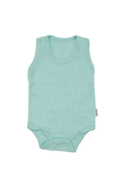 Unisex Su Yeşili Raporlu Askılı Zıbın