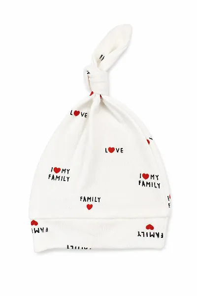 Unisex Ekru I Love My Family Yazılı Puanlı 5'li Hastane Çıkış Seti