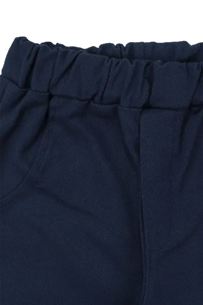 Erkek Bebek Ekose Gömlekli Lacivert Triko Hırkalı Üçlü Lüks Takım