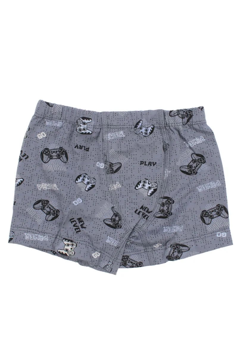Erkek Çocuk Gri Oyun Konsolu Desenli Boxer 2-3 Yaş