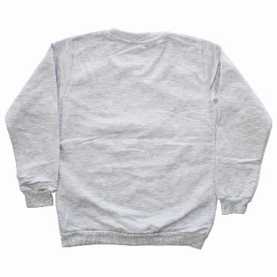 Kız Çocuk Gri Happy Gökkuşağı Baskılı Tek Üst Sweat