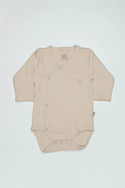 Bistyle Organik Natural Basic Style Kruvaze Uzun Kol Body BS17102 Bej