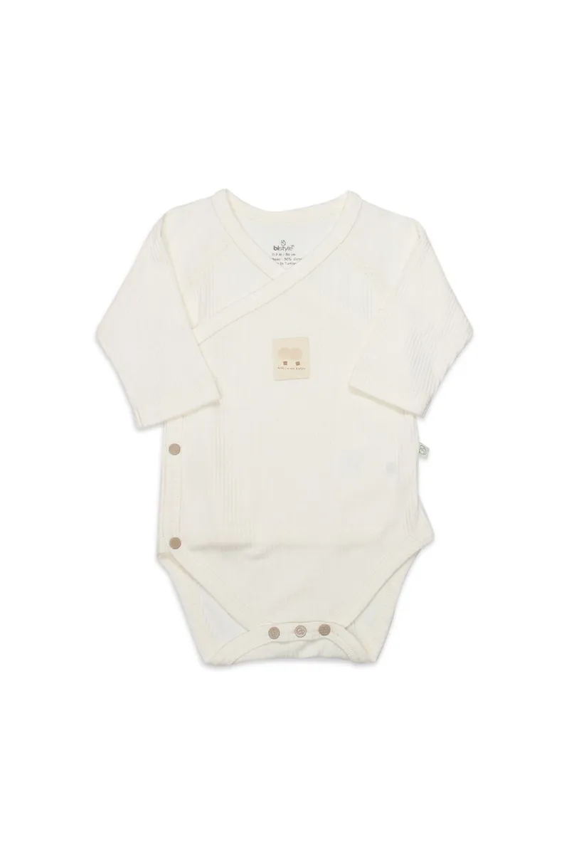 Bistyle Organic Modal Flying Balloons Kruvaze Uzun Kol Body BS17121 Ekru