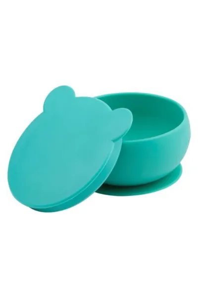 OiOi Silikon Kapaklı Kase Aqua Green