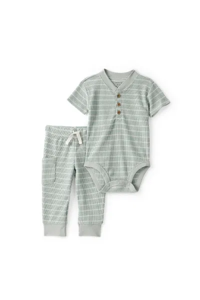 Carters Erkek Bebek Body Pantolon Set 1U270410 Yeşil