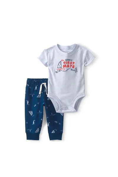 Carters Erkek Bebek Body Pantolon Set 1V070210 Mavi
