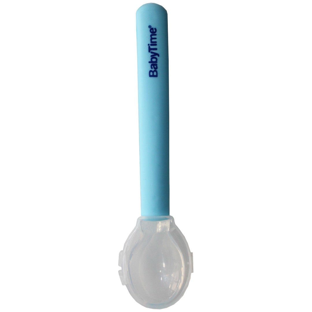 Mavi Saplı Slikon Mama Kaşığı