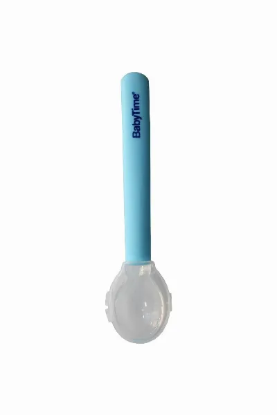 Mavi Saplı Slikon Mama Kaşığı