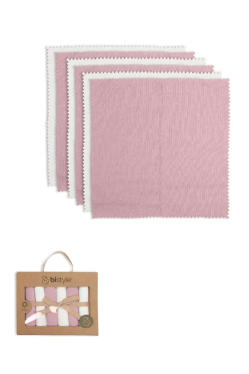 Bistyle Colours Kutulu 6lı Penye Mendil 20x20 90161 Ekru Gül Kurusu