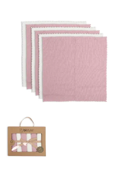 Bistyle Colours Kutulu 6lı Penye Mendil 20x20 90161 Ekru Gül Kurusu