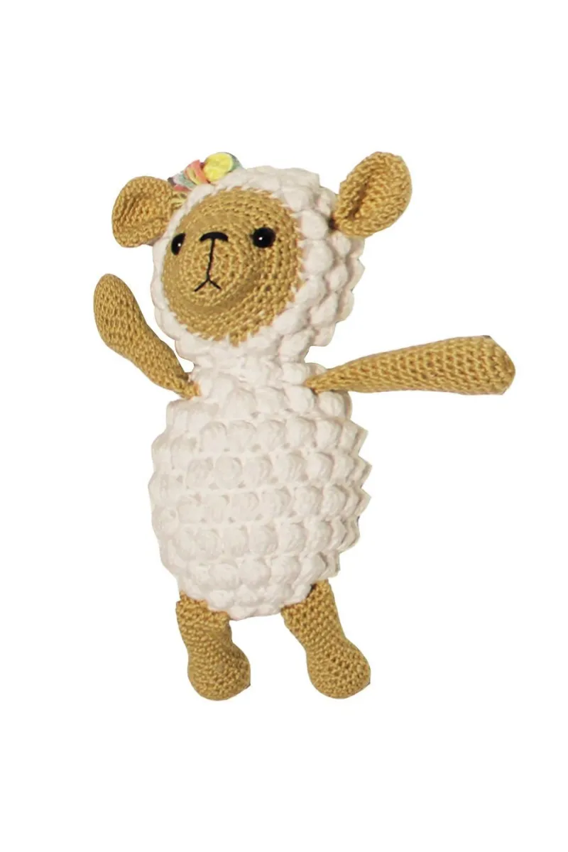 Çiçekli Sevimli Kuzu Amigurumi