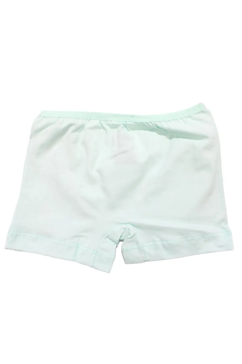 Kız Çocuk Su Yeşili Kedi Baskılı Düz Boxer 4-5 Yaş