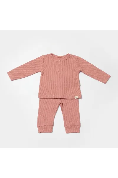 Bibaby Biorganic Waffle Smile 2'Li Takım 59785 Red-Brown