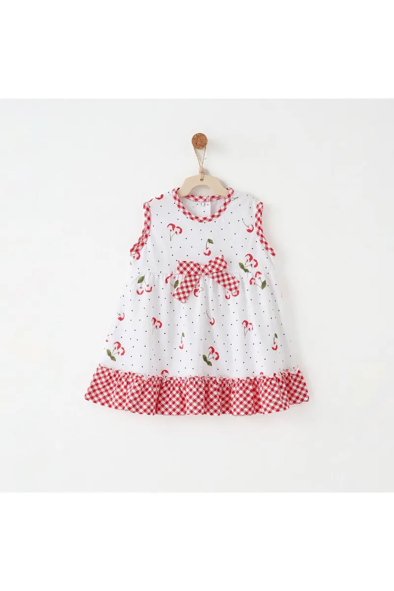 Andywawa AC26688 Cherry Chatty Elbise Ekru