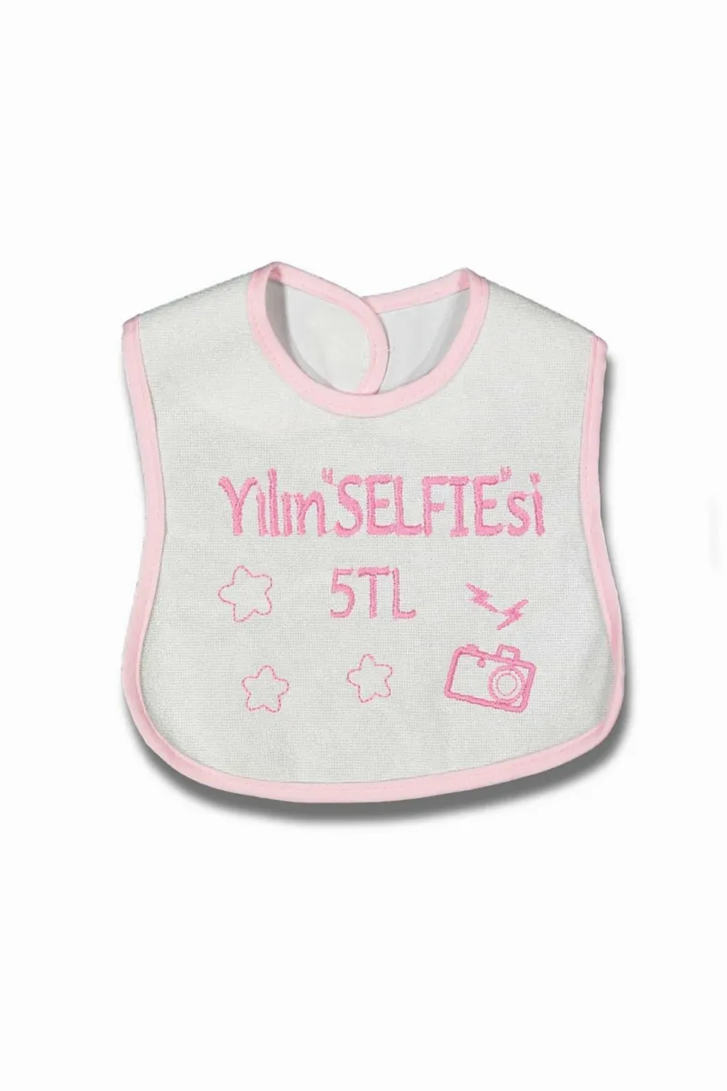 Yılın Selfiesi 5 TL Yazılı Pembe Önlük