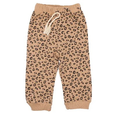 Kız Bebek Beyaz Kahve Kedi Nakışlı Leopar Desenli 3 İp 2'li Takım