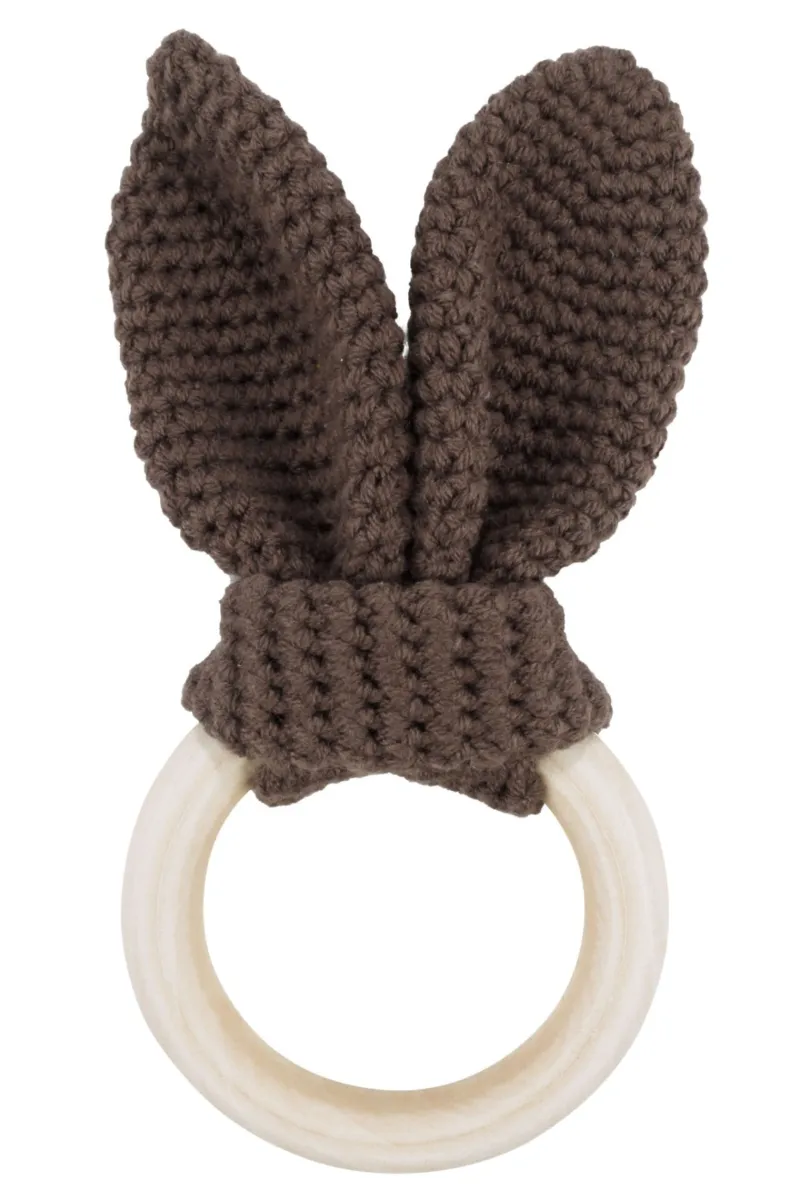 Unisex Kahve Tavşan Kulak Amigurumi Diş Kaşıyıcı Amigurumi Oyuncak
