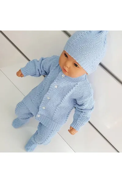 Bebek Triko 4 lü Takım - Mavi