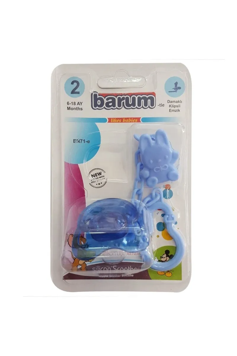 Barum Damakıl Klipsli Mavi Askılı Emzik