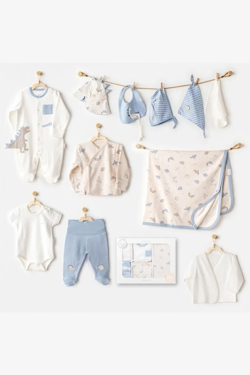 Andywawa AC25911 Newborn Set Dino 10'Lu Hastane Çıkışı Beige