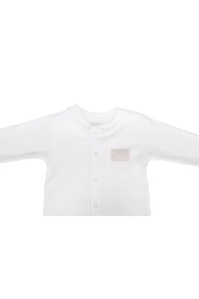 Ekru Sade Çıtçıtlı Kendinden Çoraplı Tulum