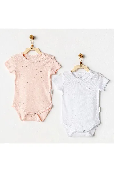Andywawa AC25554 Sleeve Jacquard 2'Li Basic Body Pink White