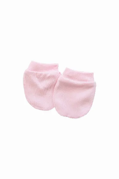 Sade Pembe Bereli Eldivenli Bebek Tulum