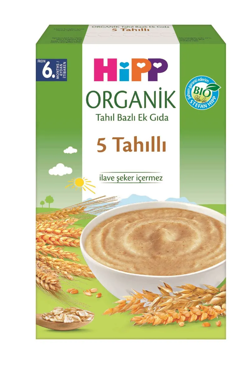 Hipp Organik 5 Tahıllı Tahıl Bazlı Kaşık Maması 200 Gr