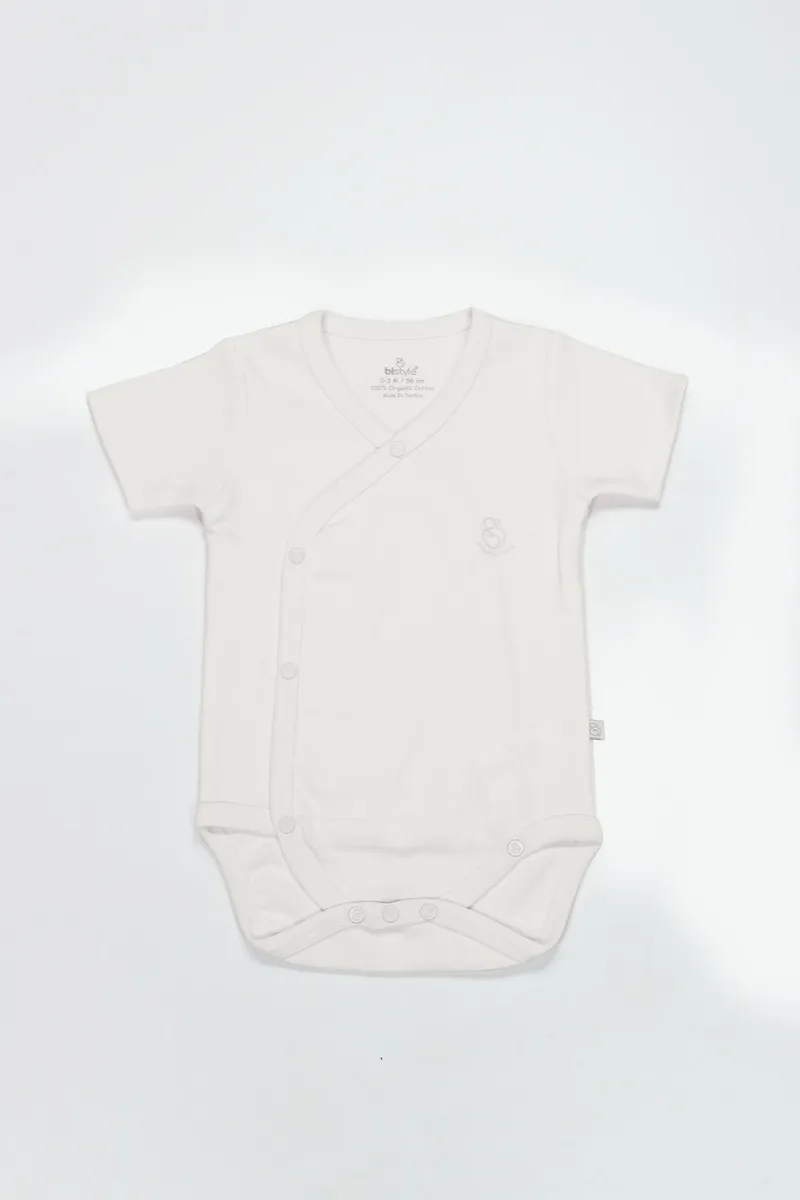 Bistyle Organik Natural Basic Style Kruvaze Yarım Kol Body BS17101 Ekru