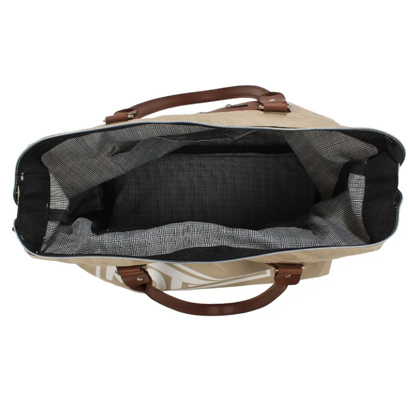 Mother Bag Baskılı Geniş Hacimli Bej Anne Bebek Bakım Omuz Çantası