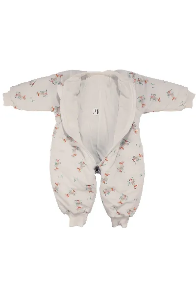 Unisex Ekru Ördek Desenli Elyaf Dolgulu Uyku Tulumu 2.5 Tog Uyku Tulumu