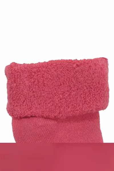 Unisex Fuşya Kıvrık Sweet Kaydırmaz Taban Havlu Çorap