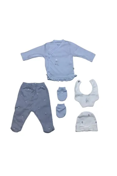 Bibaby Biorganic Love Floral 5'Li Hastane Çıkış Seti 62360 Ekru Lila
