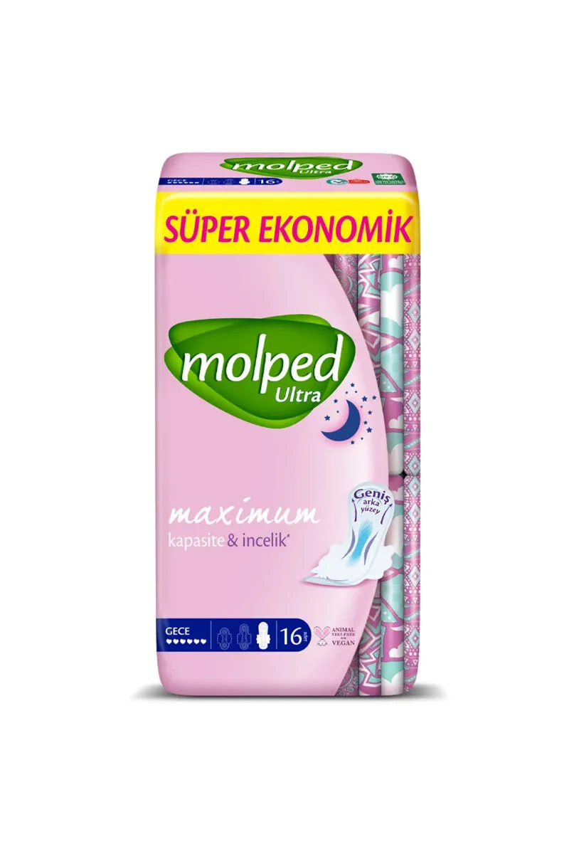 Molped Ultra Hijyen Anatomik Gece Ped Süper Eko 16'lı