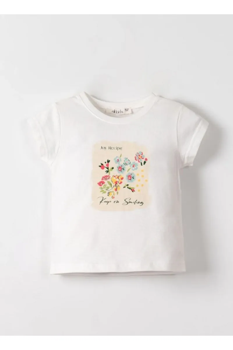 NK Smiling Tshirt 31600 Ekru Mavi