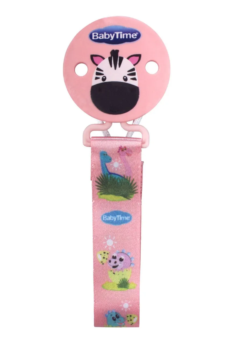 Unisex Pembe Hayvan Baskılı Kumaş Emzik Askısı