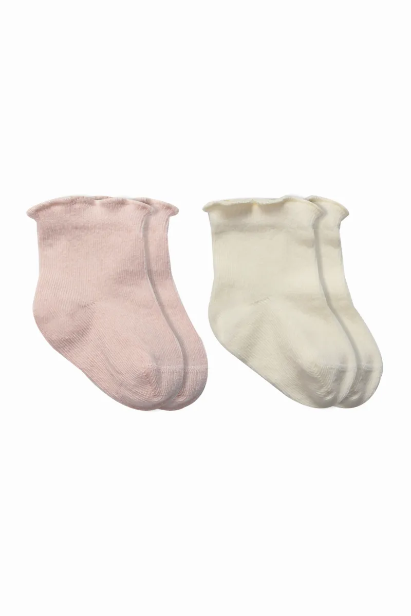 Bistyle 2li̇ Penye Soket Çorap Aksesuarlı Cute Ruffle 10153 Pudra