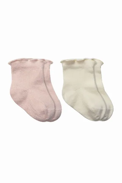 Bistyle 2li̇ Penye Soket Çorap Aksesuarlı Cute Ruffle 10153 Pudra