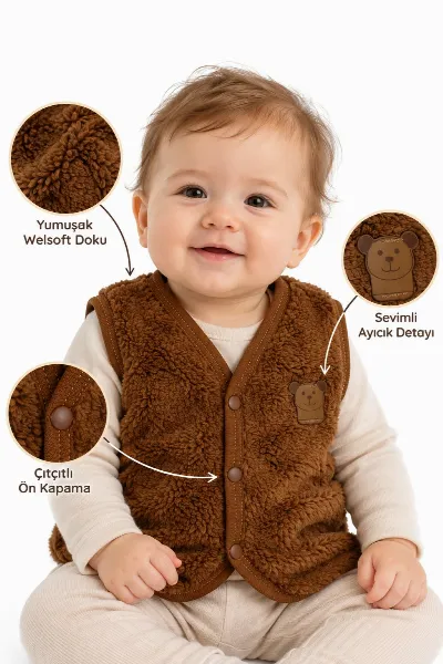 Unisex Kahverengi Welsoft Yelek
