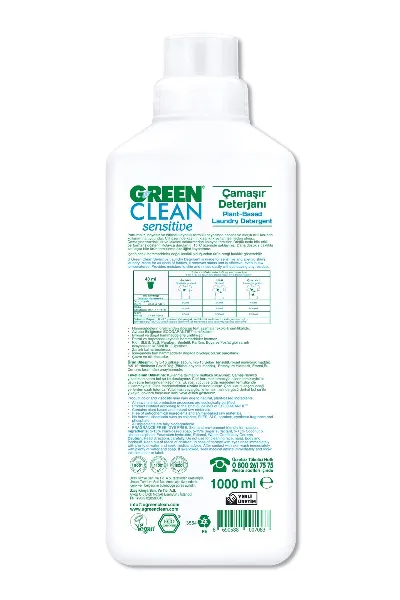 Green Clean Sensitive Parfümsüz Bitkisel Çamaşır Deterjanı 1000 ml