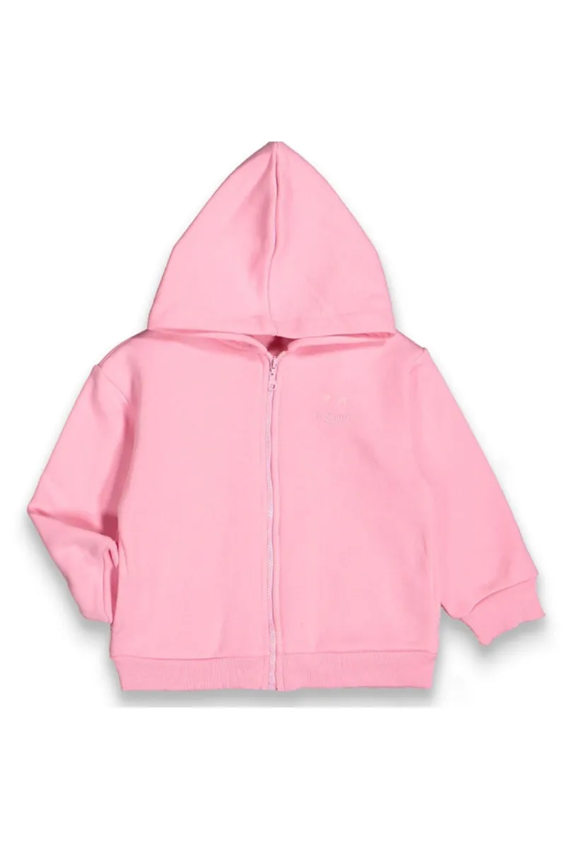 Kız Cocuk Pembe Colorful Kapüşonlu Hırka